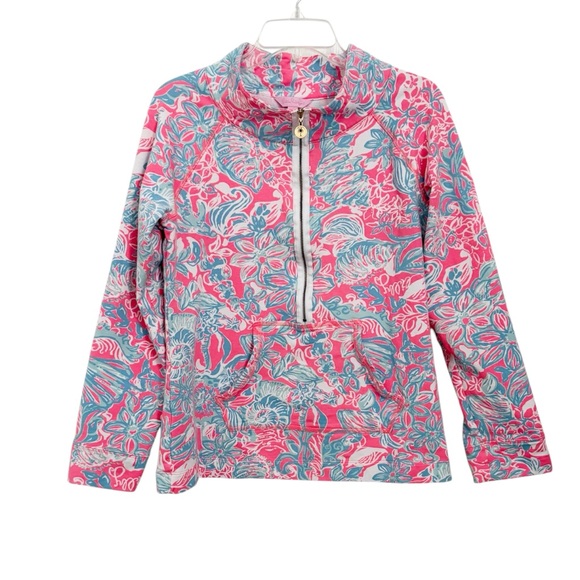 Lilly Pulitzer Skipper Popover Pink Sun Ray Summer Siren Pullover - Picture 2 of 9